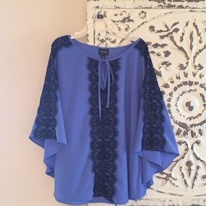 Nicole Lavender and Lace Cape style Blouse